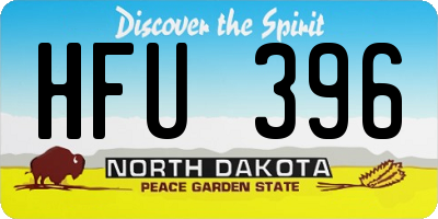 ND license plate HFU396
