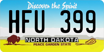 ND license plate HFU399