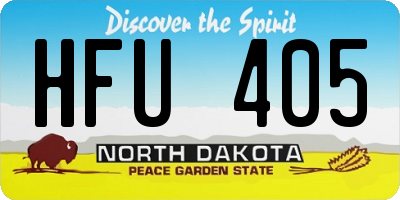 ND license plate HFU405
