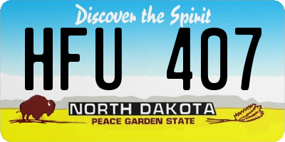 ND license plate HFU407
