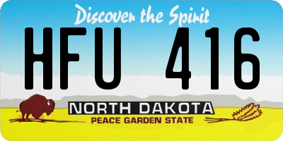 ND license plate HFU416