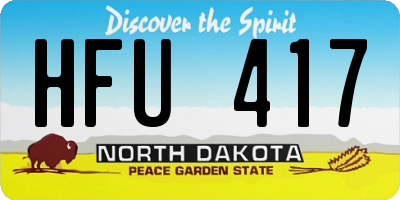 ND license plate HFU417