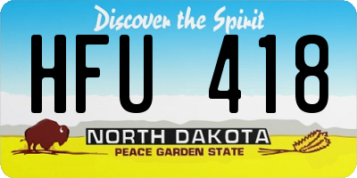 ND license plate HFU418