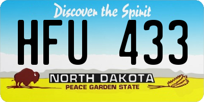 ND license plate HFU433