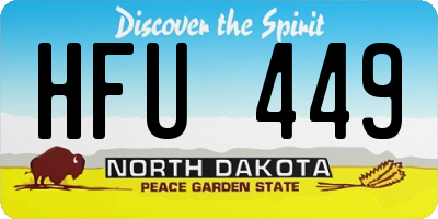 ND license plate HFU449