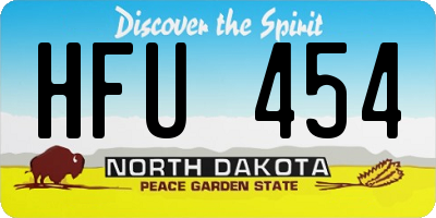 ND license plate HFU454