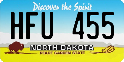 ND license plate HFU455