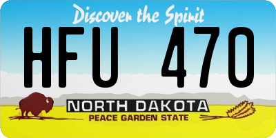 ND license plate HFU470