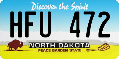ND license plate HFU472