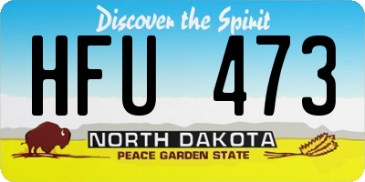 ND license plate HFU473