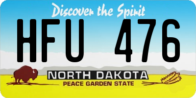 ND license plate HFU476