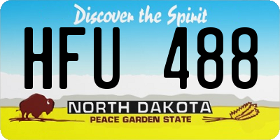 ND license plate HFU488