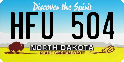 ND license plate HFU504