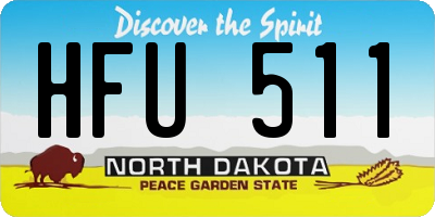 ND license plate HFU511