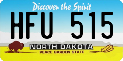 ND license plate HFU515