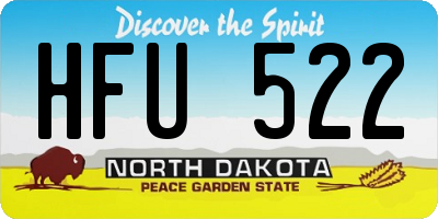 ND license plate HFU522