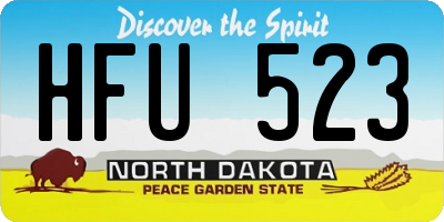 ND license plate HFU523