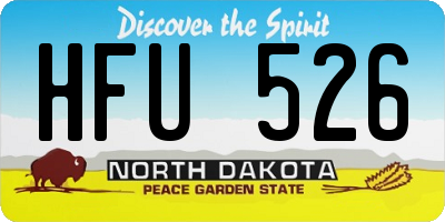 ND license plate HFU526