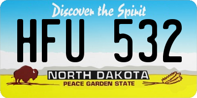 ND license plate HFU532