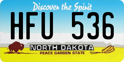 ND license plate HFU536