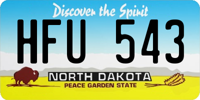 ND license plate HFU543