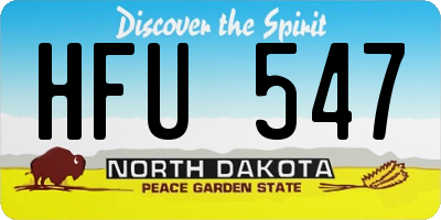 ND license plate HFU547