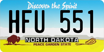 ND license plate HFU551