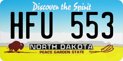 ND license plate HFU553