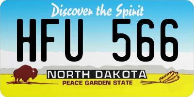 ND license plate HFU566