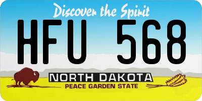 ND license plate HFU568