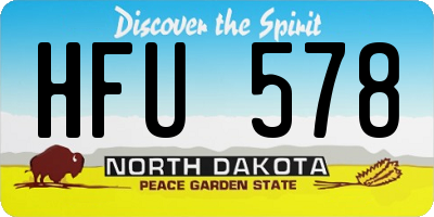 ND license plate HFU578
