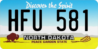 ND license plate HFU581