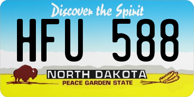 ND license plate HFU588