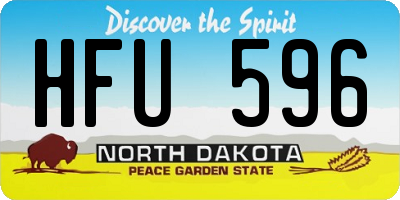 ND license plate HFU596