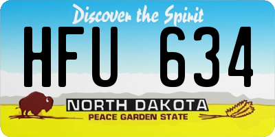 ND license plate HFU634