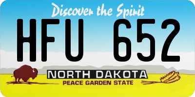 ND license plate HFU652