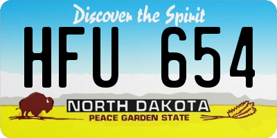 ND license plate HFU654