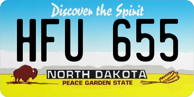 ND license plate HFU655