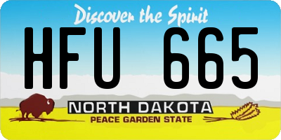 ND license plate HFU665