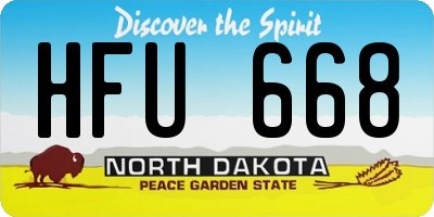 ND license plate HFU668