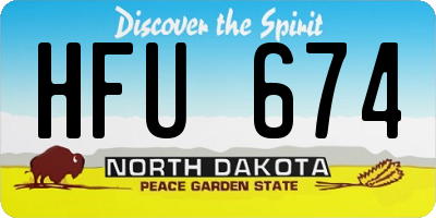 ND license plate HFU674