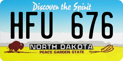 ND license plate HFU676