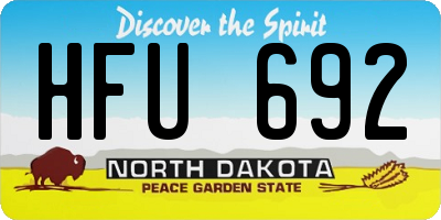 ND license plate HFU692