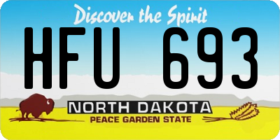 ND license plate HFU693