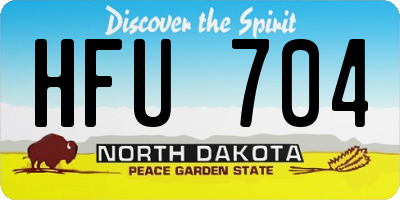 ND license plate HFU704