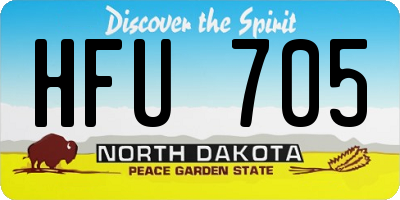 ND license plate HFU705