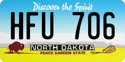 ND license plate HFU706