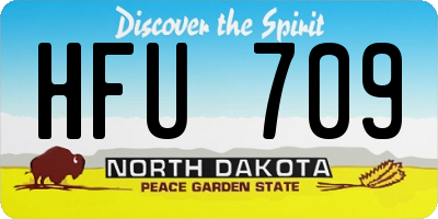 ND license plate HFU709
