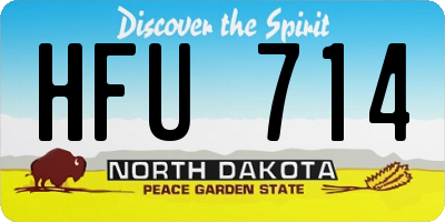 ND license plate HFU714