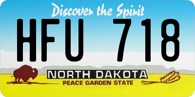ND license plate HFU718